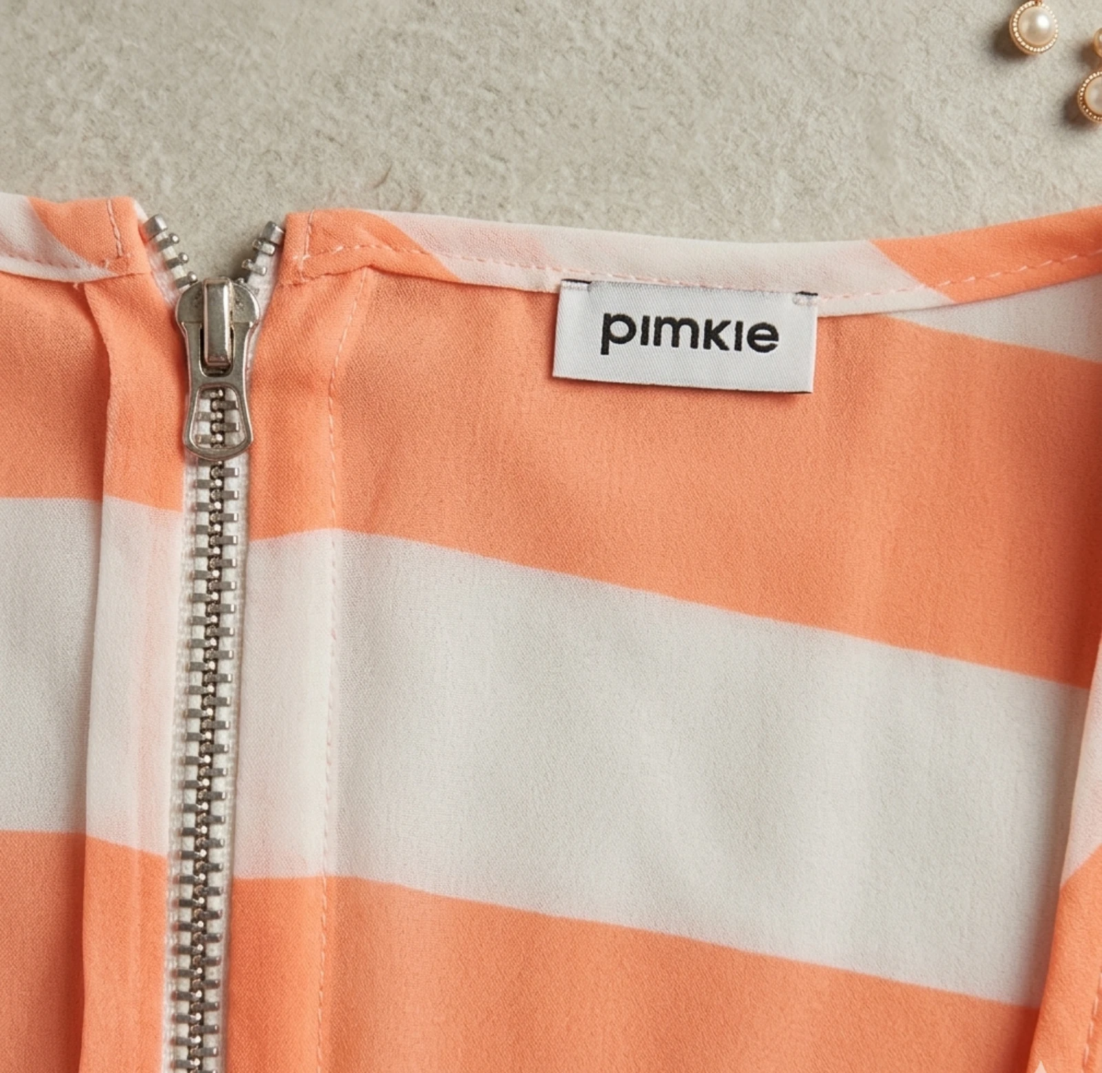 Blusa sin mangas naranja y blanco Pimkie talla L – photo 2